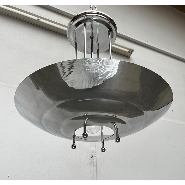 Metal Mid-Century Modern Art Deco Style Pendant Lamp, 1950s For Sale - Image 7 of 18