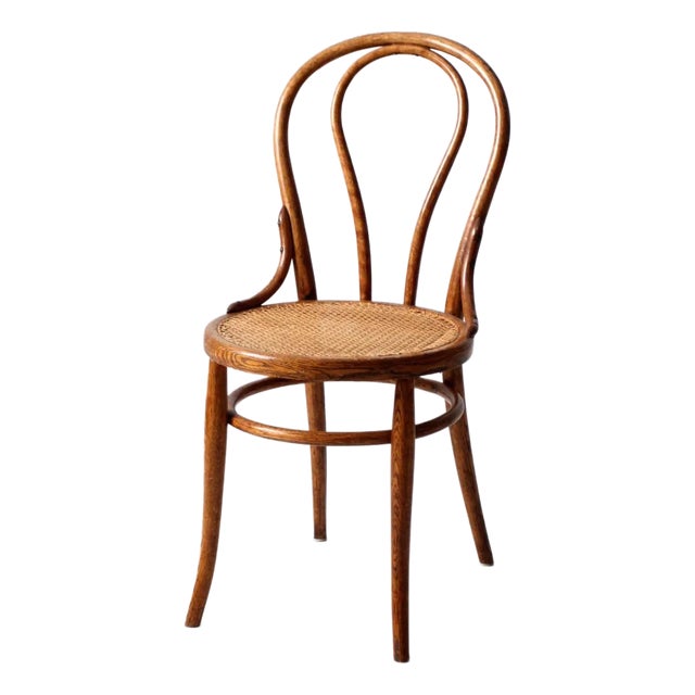 Vintage Bentwood Cane Seat Chair For Sale
