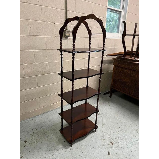 Antique Victorian Style Mahogany Open Display Rack Etagere Bookcase For Sale In Washington DC - Image 6 of 12