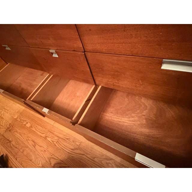 1960s 1960s Bassett Furniture Mid-Century Modern Walnut Nine-Drawer Lowboy Dresser For Sale - Image 5 of 6