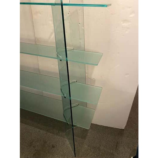 Italian Italian Molded Glass Adjustable Free-Standing Shelf For Sale - Image 3 of 9