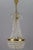 Vintage Brass and Crystal Glass Basket Chandelier For Sale - Image 13 of 15