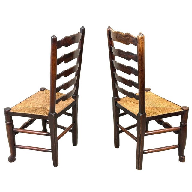 Georgian Farmhouse Ladderback Dining Chairs, Early 19th Century, Set of 10 For Sale - Image 3 of 18