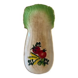 Vintage Hand Painted Celery Vegetable Serving Dish For Sale