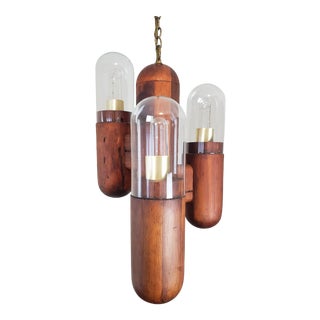 1960s Mid-Century Modern Cactus Hanging Swag Lamp For Sale