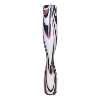 Purple and White Murano Glass Wave Vase from Carlo Moretti, Italy, 1970s For Sale