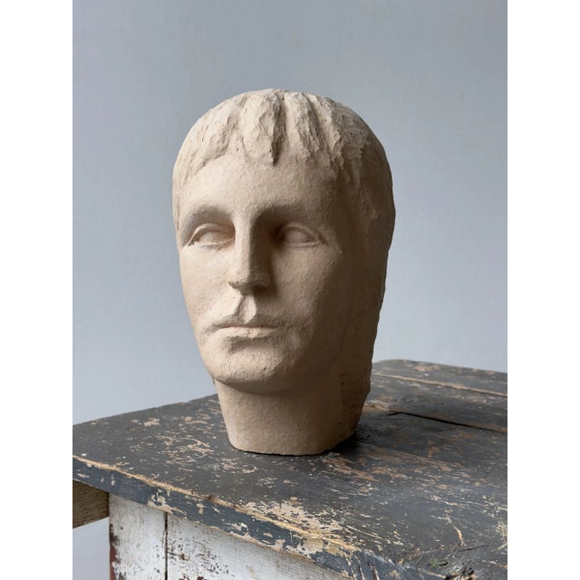 Vintage Folk Art Large-Scale Terracotta Head, Circa 1970s For Sale - Image 4 of 13