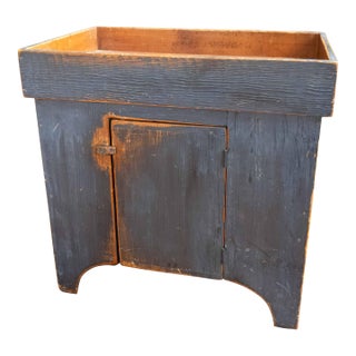 20th Century Child's Size Miniature Dry Sink in Blue Paint For Sale