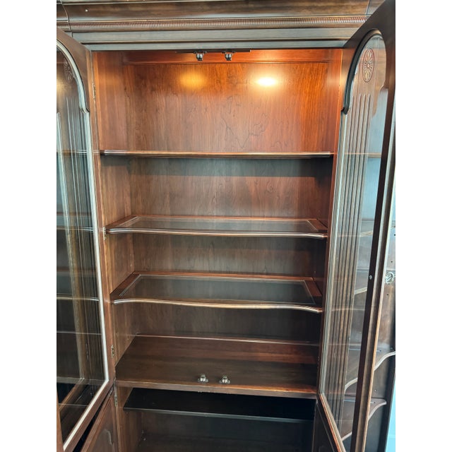 1980s Ethan Allen Cherry Lighted Wall Unit For Sale - Image 9 of 10