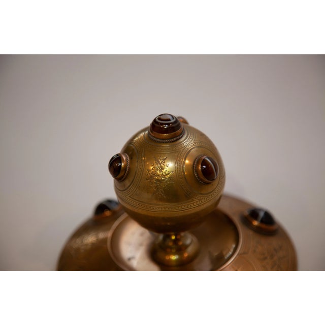 English Early 1900s Arts and Crafts Brass Ship's Ink Well For Sale - Image 3 of 11