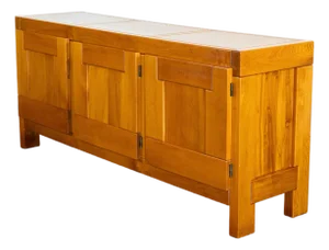 Vintage 1970s French Maison Regain Elm Cabinet, Attributed