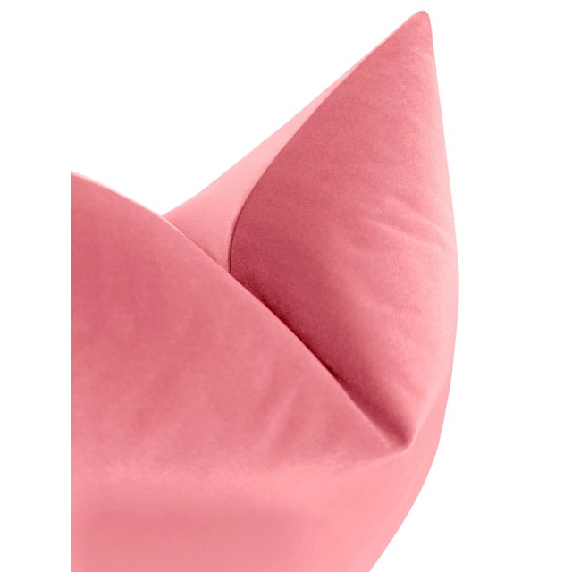 22" Rosé Pink Royal Velvet Pillows - a Pair For Sale - Image 4 of 4