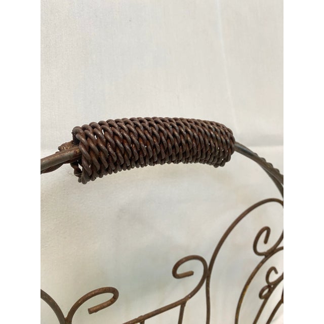 Victorian 1950s Victorian Style Iron Wire Basket Planter – Decorative Wall Hanging Cachepot For Sale - Image 3 of 9