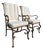 Vintage Hammered Iron Scroll Arm Lounge Chairs With Brass Finials, a Pair For Sale