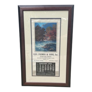 1956 Maxfield Parrish Misty Morn Complete Calendar Brown & Bigelow Framed For Sale