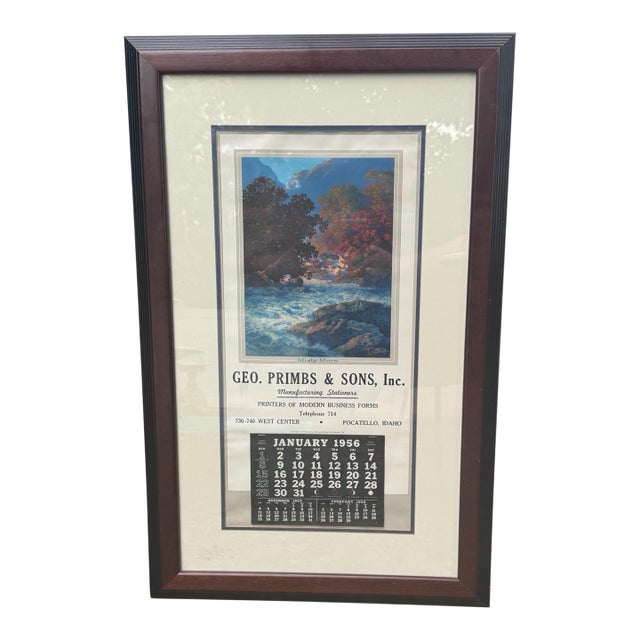 1956 Maxfield Parrish Misty Morn Complete Calendar Brown & Bigelow Framed For Sale