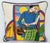 Retro Couple Sporty Scene Needlepoint Pillow, c.1970 For Sale - Image 4 of 10