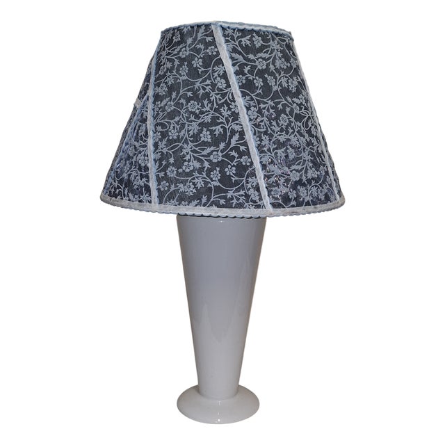 Vintage Table Lamp with White Ceramic Base, 1980s For Sale