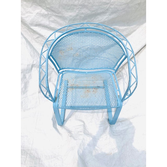 Vintage wrought iron "John Salterini Woodard " Heavy Wrought iron Patio Flex / Bouncing/ Rocking chair 25"L X 28" H X 27"W...