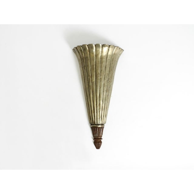 Large Wall Lamp in Aluminum-Plated Wood, 1950s For Sale - Image 14 of 14