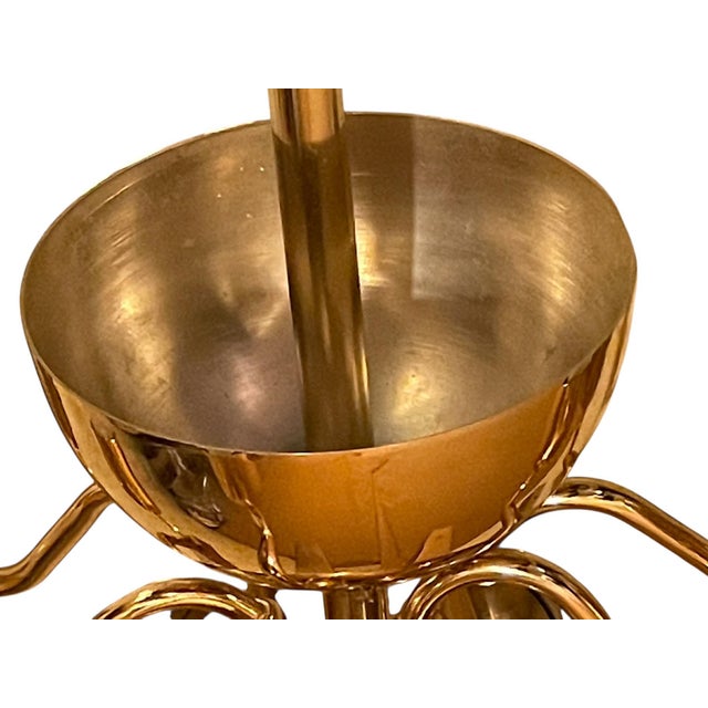 Six Leaf Handblown Murano Glass Chandelier by Franco Luce 1970's For Sale - Image 12 of 14