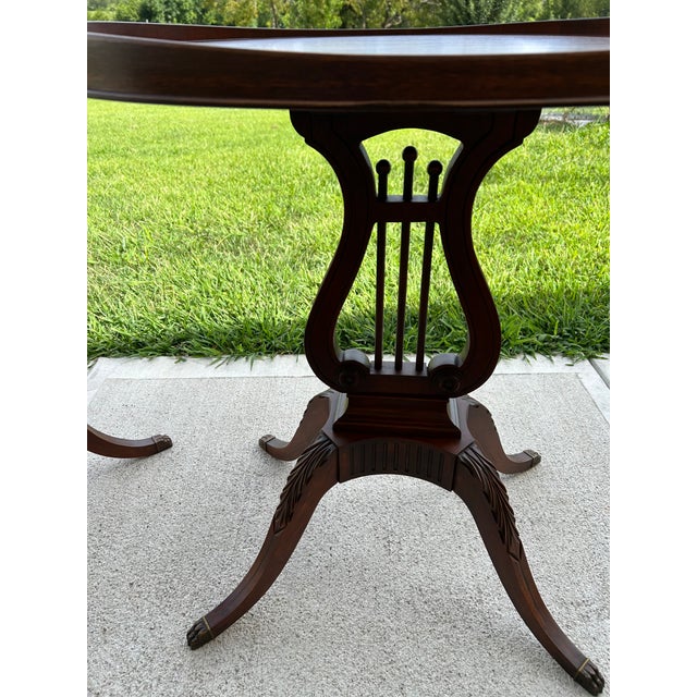1940s Mersman Duncan Phyfe Style Mahogany Lyre Base Pair of Side Tables / End Tables VERY GOOD ORIGINAL CONDITION! See all...