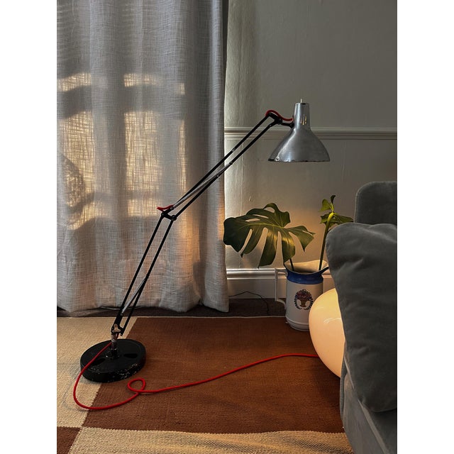 Brutalist Luxo Task Lamp with Extended Reach and Custom Base, 1950s For Sale - Image 9 of 13