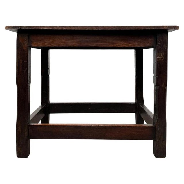 2000 - 2009 18th Century Antique English Georgian Joined Oak Side Table For Sale - Image 5 of 9