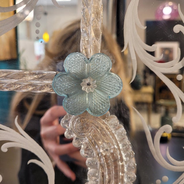 Acid Etched Murano Glass Mirror from Ongaro e Fuga, Italy, 1960s For Sale - Image 10 of 18