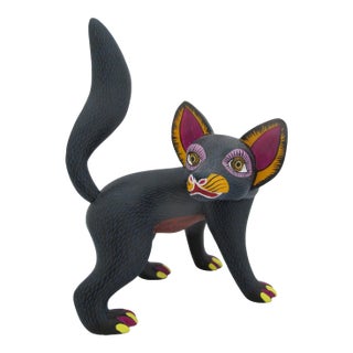 Oaxacan Alebrije Turning Fox Wood Carving Mexican Folk Art Figure Sculpture For Sale