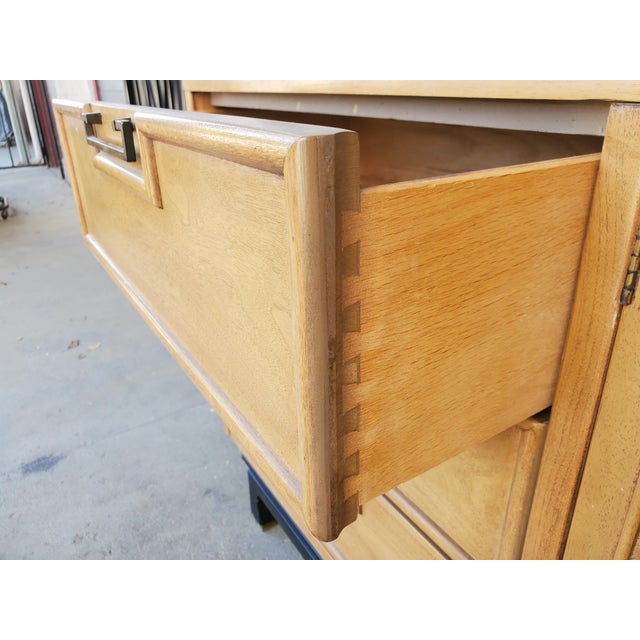 Wood 1950s Large Bleached Mahogany Dresser by American of Martinsville For Sale - Image 7 of 18