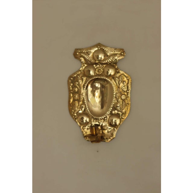 Mid-Century Baroque Swedish Brass Sconces For Sale - Image 9 of 18
