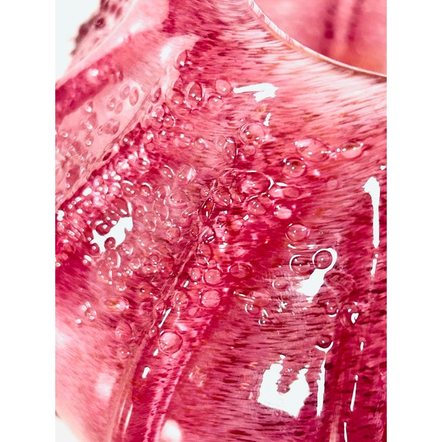Pink Sea Urchin Art Glass Vase For Sale - Image 4 of 6