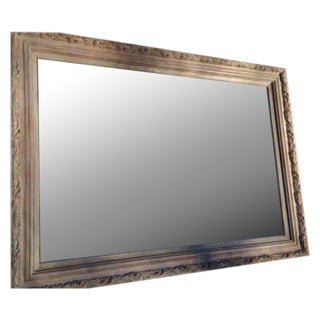 Ornate Wood Framed Beveled Mirror For Sale