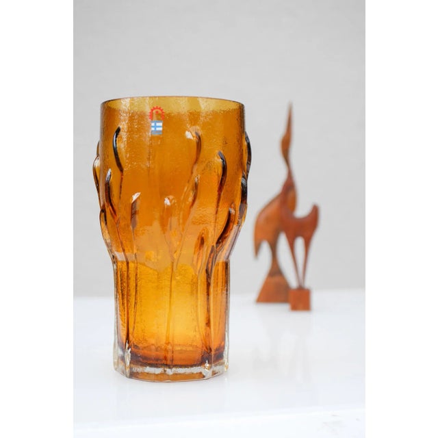 Finnish Art Glass Vase by Kaj Blomqvist for Humppila For Sale - Image 9 of 14