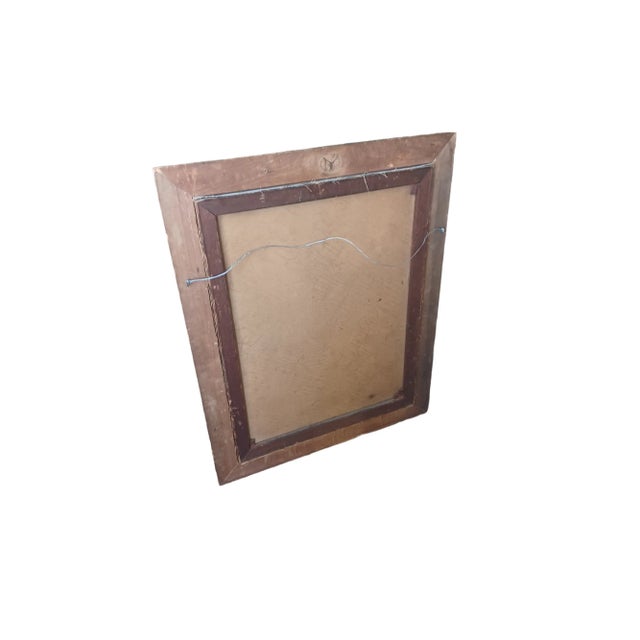 Early 20th Century Vintage Framed Oil Painting on Canvas of Young Girl With Basket For Sale - Image 5 of 5