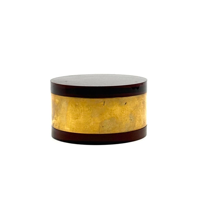 Mid-Century Cylindrical Jewelry Box, Italy 1970s For Sale - Image 6 of 10