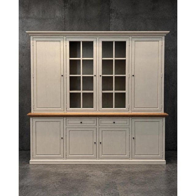 Wood Large Oak Display Cabinet with Integrated Lighting For Sale - Image 7 of 7