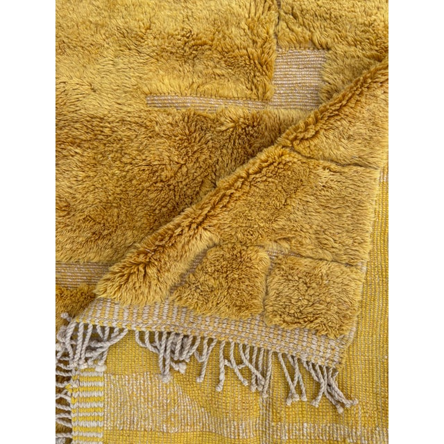 Yellow Moroccan Modern Wool Rug For Sale - Image 6 of 9