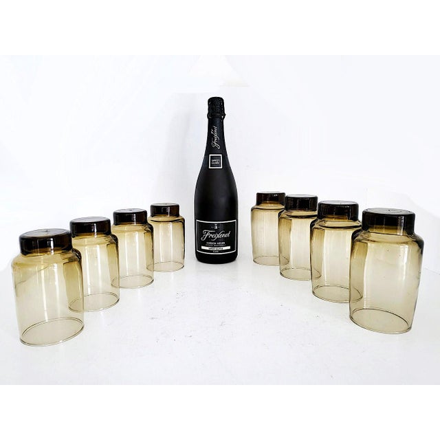 Glass 1970s Libbey Glass Tawny Accent Highball Tumblers in Two Sizes, Set of 8 For Sale - Image 7 of 11