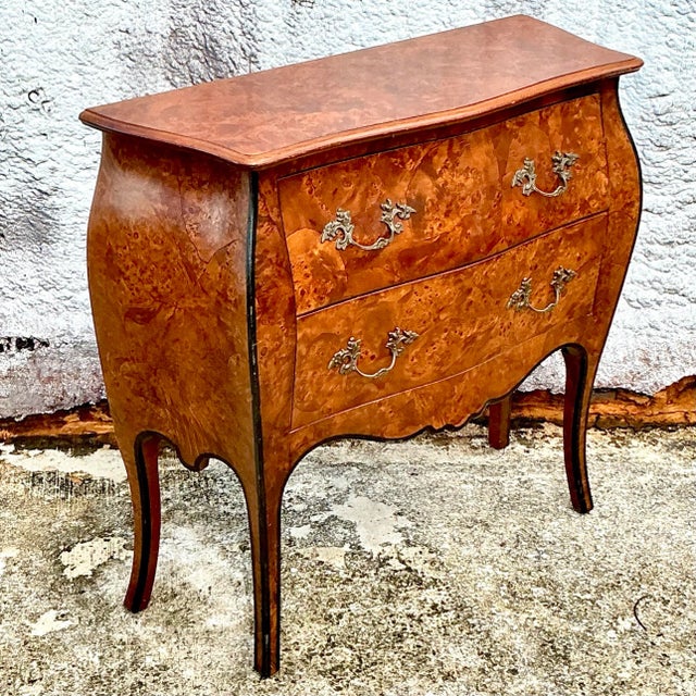 Vintage Italian Burl Wood Commode For Sale In West Palm - Image 6 of 8