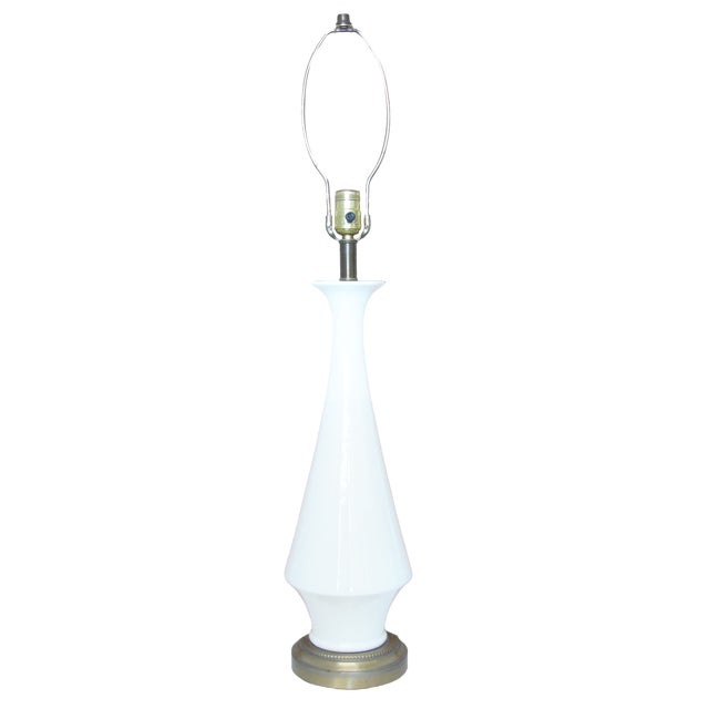 Up the voltage in your MCM decor with this impressive mid-century, atomic era, table lamp with original shade. Danish...
