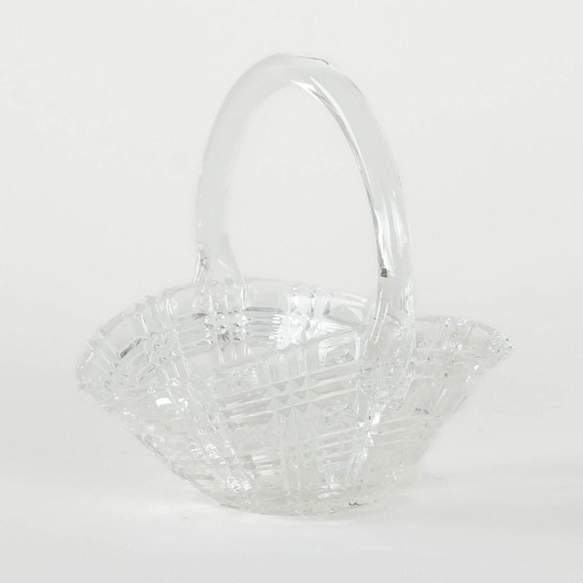 Crystal sugar bowl in the shape of a basket, manufactured in the 1970s in Denmark. A charming sugar bowl made of cut...