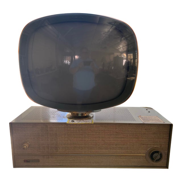 Vintage (C. 1958) Philco Predicta Television on Its Original Brass Stand For Sale