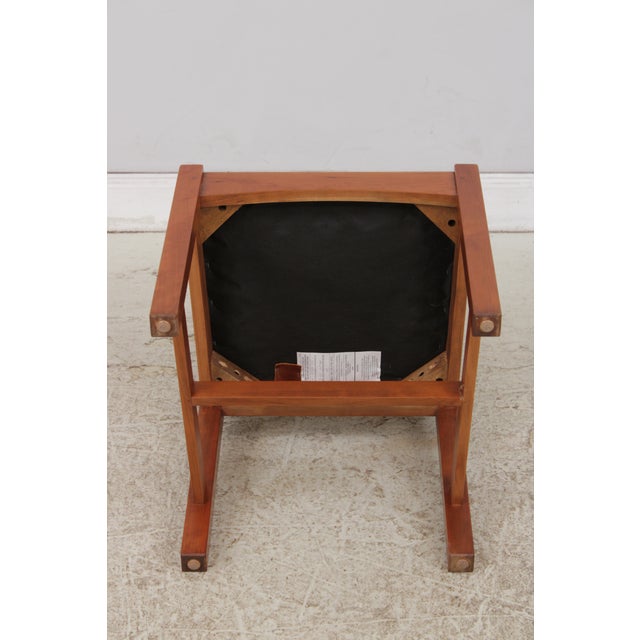 Set of 4 Stickley Mission Cherry Leather Dining Chairs For Sale - Image 15 of 18