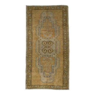 Turkish Mini Rug Oriental Hand Knotted Vintage Rug 1'8" x 3'3" #16253 For Sale