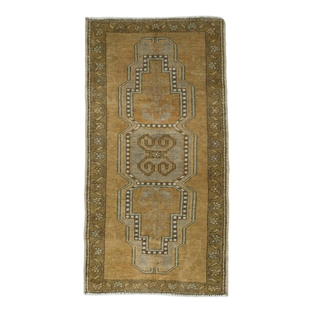 Turkish Mini Rug Oriental Hand Knotted Vintage Rug 1'8" x 3'3" #16253 For Sale