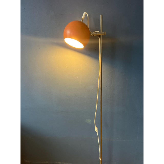 Contemporary Mid-Century Orange Eyeball Floor Lamp For Sale - Image 3 of 13