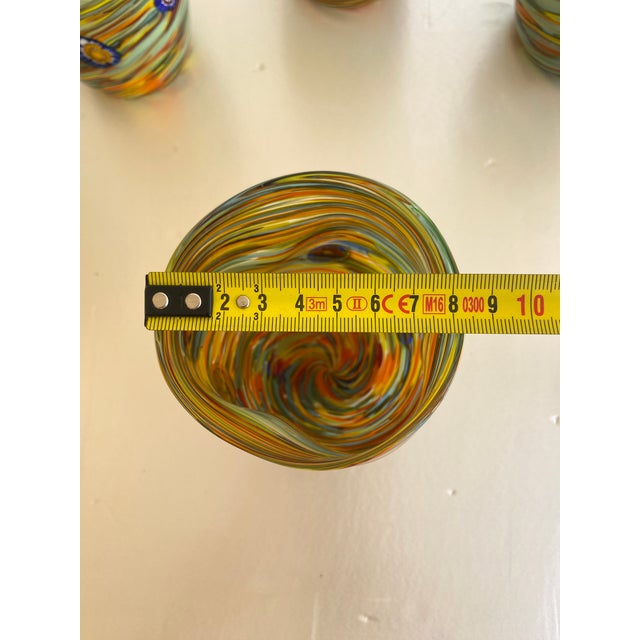 Murano Multicolor Rods and Murrine Glasses Attributed to Murano- Set of 6 For Sale - Image 4 of 8