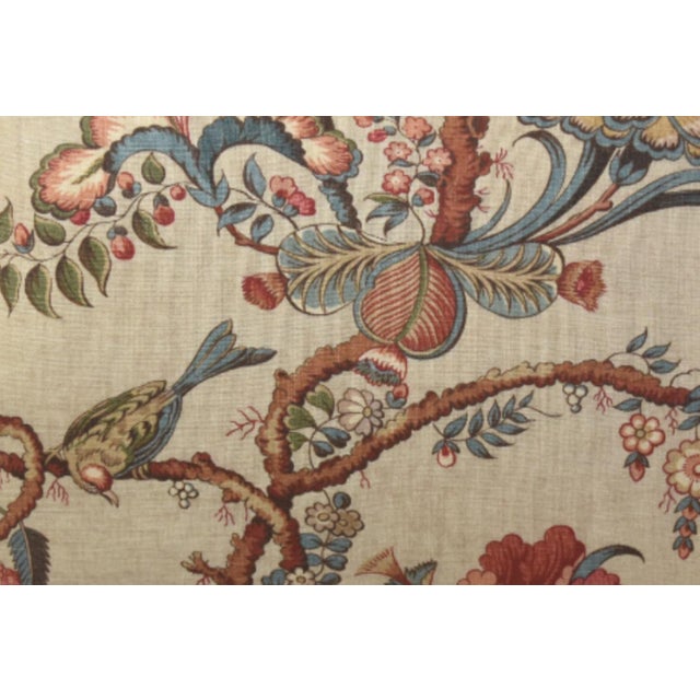French Country Designer Lee Jofa Botanical Floral & Birds Feather/Down Pillow For Sale - Image 3 of 6